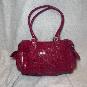 Bueno Faux Alligator Purse Pink Buckle Straps